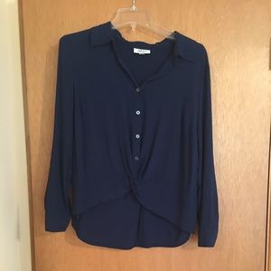 Navy blue Rayon blouse